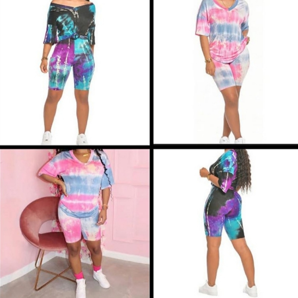 🖤💜💙💖Tie dye shorts and top💎💖💜🖤